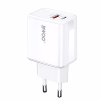 BWOO seina laadija CDA182 QC 38W 1x USB-A + 1x USB-C koos USB-C C-Lightning kaabliga 1 m must