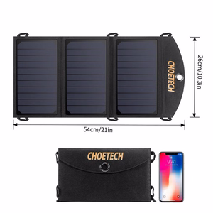 Choetech SC001 solar foldable Laadija 19W 2x USB-A - must