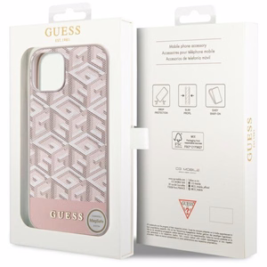 Guess GUHMP14SHGCFSEP iPhone 14 6.1" roosa/roosa hard ümbris GCube Stripes MagSafe