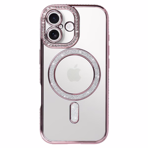 Bling Magsafe Ümbris jaoks Iphone 17 roosa