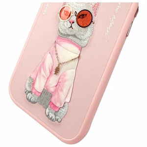 NIMMY case GLASSES COOL CAT jaoks IPHONE 15 roosa