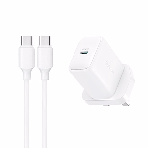 Joyroom JR-TCF20 PD 20W Wall Laadija (UK Plug) with 1m USB-C Kaabel - valge