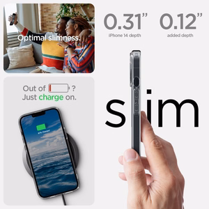 Spigen Ultra Hybrid Mag ümbris MagSafe'iga iPhone 14-le - läbipaistev/valge