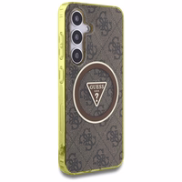 GUESS ümbris jaoks SAMSUNG S25 GUHMS25SHG4PRTGW (Magnetic IML Metal Glitter 4G Circle Triangle) brown