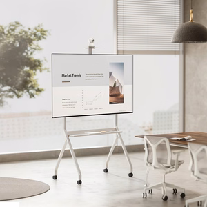 Maclean TV stand / cart, camera shelf, on casters, 55-100", max load 120kg/10kg shelf, max. VESA 900x600, valge, MC-114 W