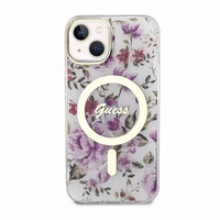Guess Flower MagSafe ümbris jaoks iPhone 14 - läbipaistev