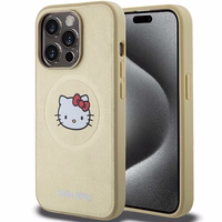 Hello Kitty Leather Kitty Head MagSafe ümbris jaoks iPhone 14 Pro Max - kuldne
