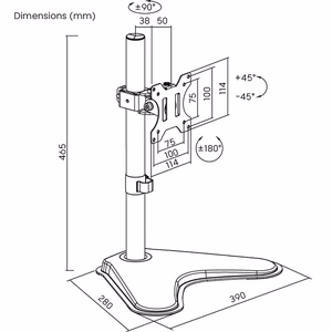 Ühe monitori 13"-32" lauakinnitus