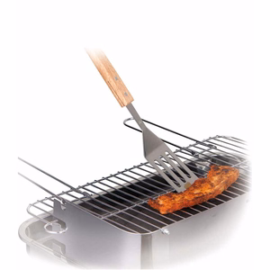 BBQ roostevabast terasest grillilabidas tammepuidust käepidemega, 41 cm