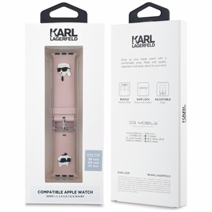 KARL LAGERFELD RIHM KLAWMSLKCNP APPLE WATCH 38/40/41MM ROOSA/ROOSA RIHM 3D RUBBER KARL&CHOUPETTE HEADS