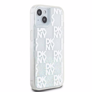 DKNY Liquid Glitter Multilogo ümbris jaoks iPhone 15 / 14 / 13 - valge