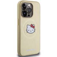 Hello Kitty Leather Kitty Head MagSafe ümbris jaoks iPhone 13 Pro / 13 - kuldne