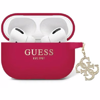 Guess GUAP2LECG4M ümbris jaoks AirPods Pro 2 cover lilla/magenta Liquid Silicone Glitter Triangle Charm