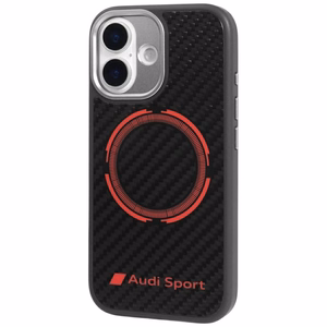 Audi RSQ Carbon Fiber Sport Punane Circle MagSafe Ümbris jaoks iPhone 17 - Must