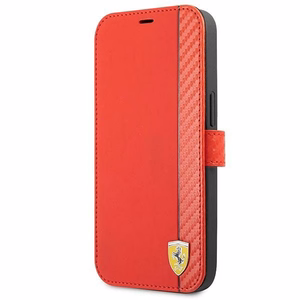 Ferrari FESAXFLBKP13SRE iPhone 13 mini 5.4" punane/punane raamat On Track Carbon Stripe