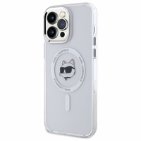 Karl Lagerfeld IML Metal Choupette Head MagSafe Ümbris jaoks iPhone 14 Pro Max - valge