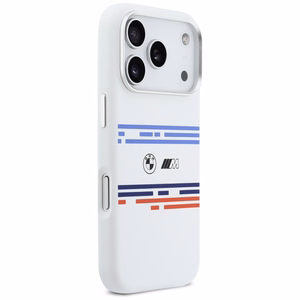 BMW M Silicon Horizontal Line MagSafe Ümbris jaoks iPhone 17 Pro - valge