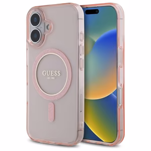 Guess GUHMP16SHFGEREP iPhone 16 6.1" roosa/roosa hardcase IML Glitter Circle MagSafe