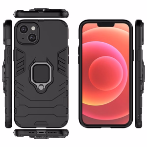 Ring Armor ümbris iPhone 14 Pro Maxi jaoks soomustatud kate magnetiline hoidja rõngas must