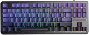 AULA Gasket F87 Pro клавиатура черная фиолетовая GrayWoodV4 RGB