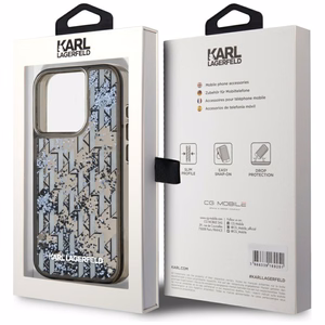 Karl Lagerfeld Liquide Glitter Monogram Gradient iPhone 15 Pro Max Ümbris - Must