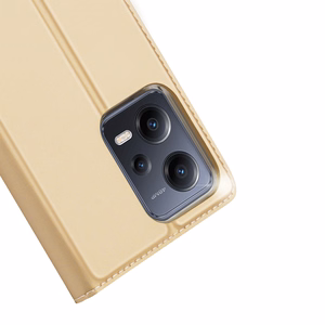 Dux Ducis Skin Pro Ümbris jaoks Xiaomi Redmi Note 12 Pro / Poco X5 Pro 5G Cover Flip Card Wallet Stand kuldne