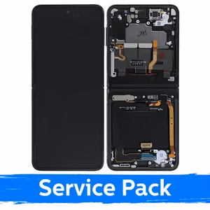 LCD Ekraan Samsung F711 Z Flip3 (sisemine) raamiga / Phantom Must / (Service Pack)