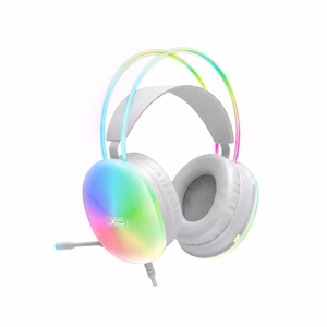 XO juhtmega kõrvaklapid GE11 jack 3,5mm - USB-A valge RGB mikrofon