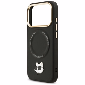 Karl Lagerfeld Big Strap Choupette Metal Logo MagSafe Ümbris jaoks iPhone 17 Pro Max - must