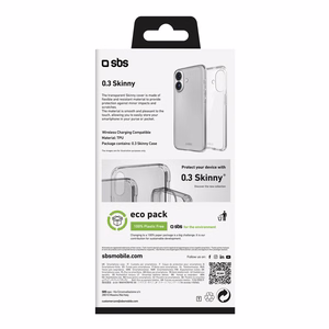 SBS Skinny ümbris iPhone 16 - läbipaistev