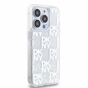 DKNY Liquid Glitter Multilogo ümbris jaoks iPhone 15 Pro - valge