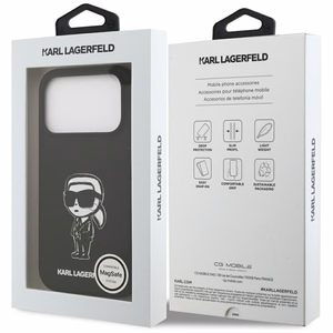 KARL LAGERFELD ümbris jaoks IPHONE 17 Pro compatible with MagSafe KLHMP17LSKIGROK (Silicone W/ KL Sketch & Logo) must
