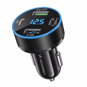 Wozinsky WDCCB Car Laadija with Display 50W 2xUSB-C / 2xUSB-A - must
