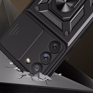 Чехол Hybrid Armor Camshield для Samsung Galaxy S23+ бронированный с защитой камеры красный