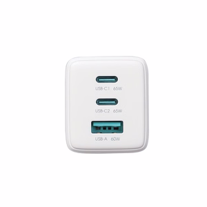 Joyroom JR-TG10 65W GaN 2x USB-C + USB-A сетевое зарядное устройство с кабелем USB-C — USB-C 100W 1.2м — белый