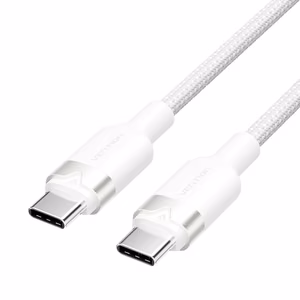 Vention USB-C–C kaabel, punutud, 3A, 480Mbps, 60W, 2m, valge