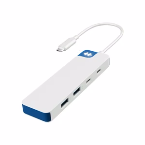 Hyper HyperDrive Flex HD5200BUGL – 4-pordine USB-C kombineeritud jaotur, valge/sinine