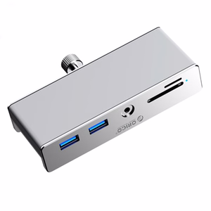 Orico MH5PMM Clamp-mounted Hub USB-C / 2x USB-A 3.0, + SD&TF + 3.5mm Audio - Must