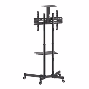 Manhattan TV ja monitori ratastega alus 1 ekraanile, 37–65", must, VESA 200x200–600x400 mm, maks. 40 kg
