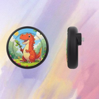 AirTag badge ümbris - must with dinosaur print