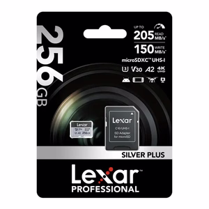 Карта памяти Lexar High-Performance Silver Plus microSDXC 256 ГБ + адаптер
