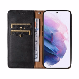 Magnet rihmaga ümbris Samsung Galaxy S22 + (S22 Plus) ümbris rahakott + Mini Lanyard Pendant Must