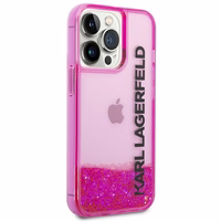 Karl Lagerfeld Liquid Glitter Elong Case iPhone 14 Pro jaoks - roosa