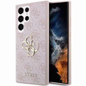 GUESS ümbris jaoks SAMSUNG S24 Ultra GUHCS24L4GMGPI (Leather 4G Metal Logo) roosa