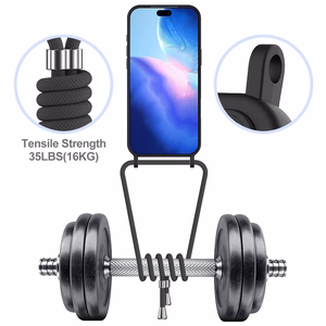 Must vedelsilikoonist kaardihoidiku ja rihmaga ümbris iPhone 18 Pro / 17 Pro jaoks