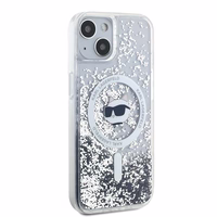 Karl Lagerfeld Liquid Glitter Choupette Head MagSafe ümbris jaoks iPhone 14 / 15 / 13 - läbipaistev