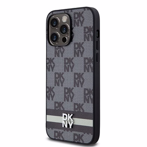 DKNY Leather Checkered Mono Pattern & Printed Stripes Ümbris jaoks iPhone 14 Pro Max - Must