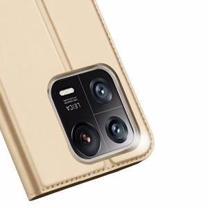 Dux Ducis Skin Pro Ümbris Xiaomi 13 Pro Flip Card Wallet kuldne Stand