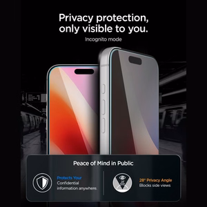 Spigen Glas.tR EZ Fit Pro HD AC privaatsusfiltriga karastatud kaitseklaas mudelile iPhone 18 Pro Max