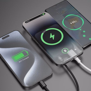 Dudao K14S+ 10000 mAh 22,5 W magnetiline akupank USB-A + USB-C, MagSafe'iga ühilduv, alusega, must